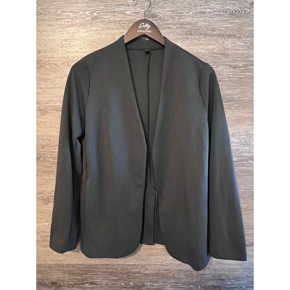 Uniqlo women cardigan size small minimalist dark gray career classic office